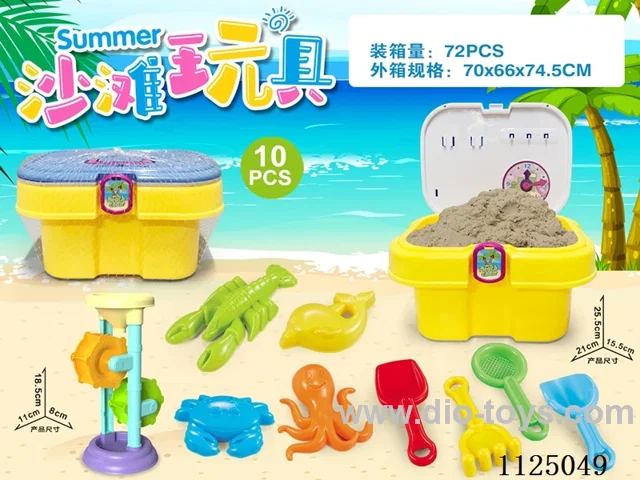 Bucket with beach accessories Gaza Drain (10PCS)