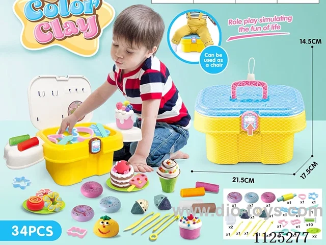 Storage bucket color clay DIY34PCS