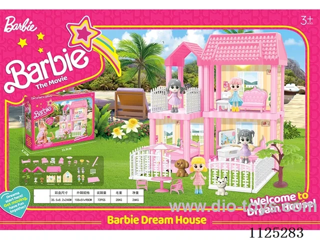 DIY villa with doll *4 light included AG13*2 78PCS