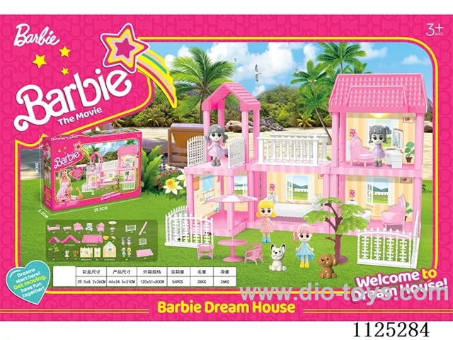 DIY villa with doll *4 light included AG13*2 93PCS