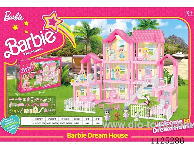 DIY villa with doll *6 double light included AG13*4 174PCS