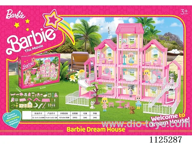 DIY villa with doll *6 three lights included AG13*6 218PCS