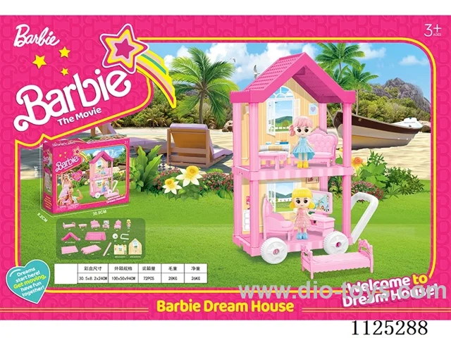 DIY villa cart with doll with furniture 42PCS