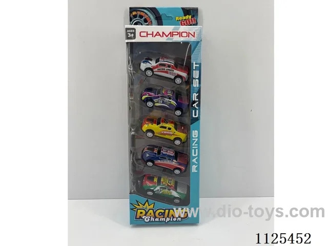 5PCS pull-back iron cars