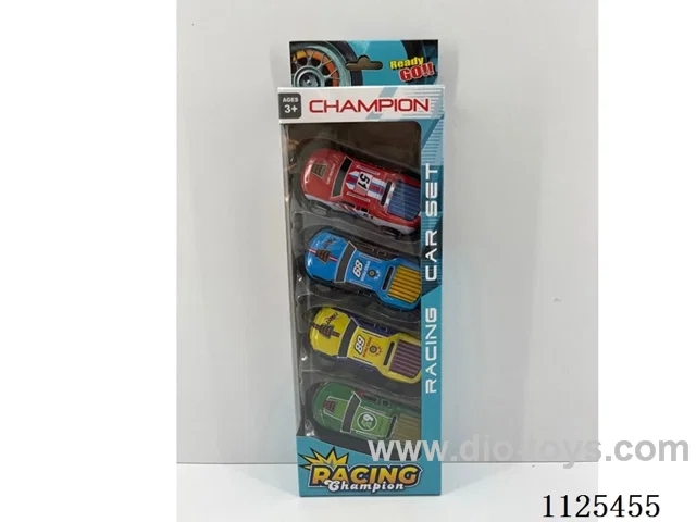 4PCS pull-back iron cars