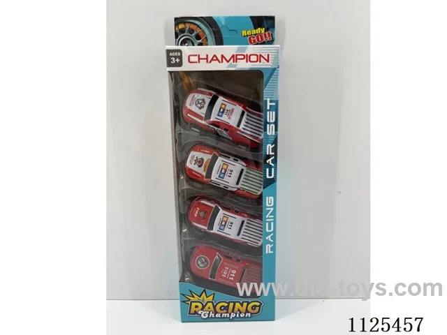 4PCS pull-back iron cars