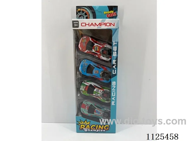 4PCS pull-back iron cars