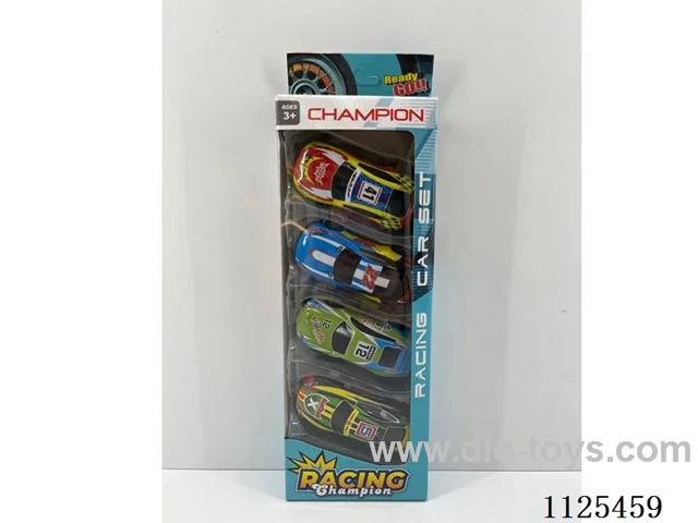4PCS pull-back iron cars