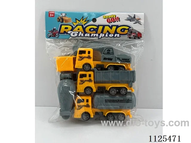 4PCS pulling back engineering vehicles