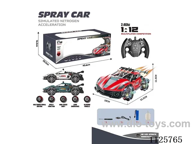 2.4G 1:12 6ch rc car with spray