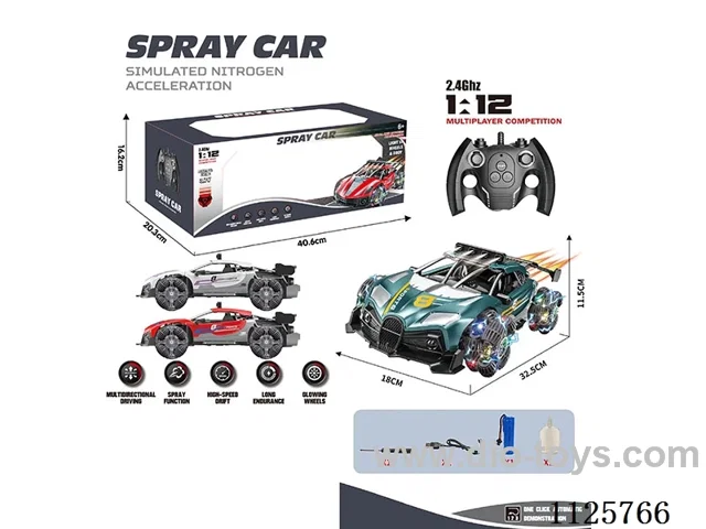2.4G 1:12 6ch rc car with spray included battery