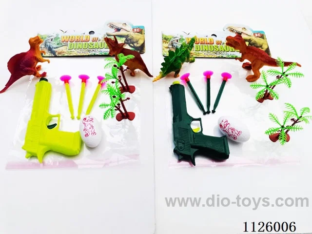 Softball guns with dinosaurs