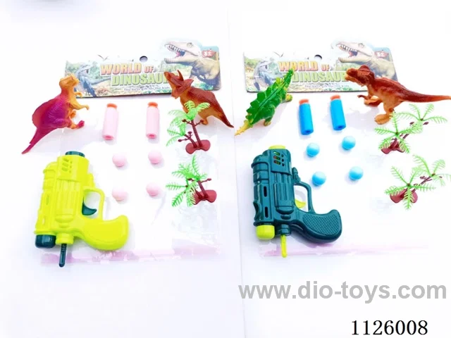 Softball guns with dinosaurs