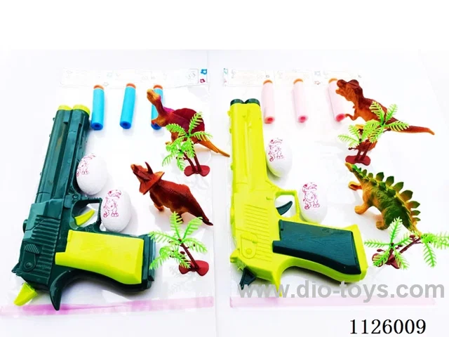 Softball guns with dinosaurs