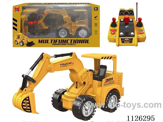 8-ch rc excavator/automatic demonstration/one-button start/robotic arm action/three music/forward/backward/left/right turn/light