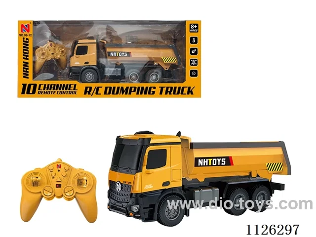 (GCC) 10-ch 2.4G frequency rc dump truck/automatic demonstration/forward/backward/left/right turn/Light/music/bucket can be lifted