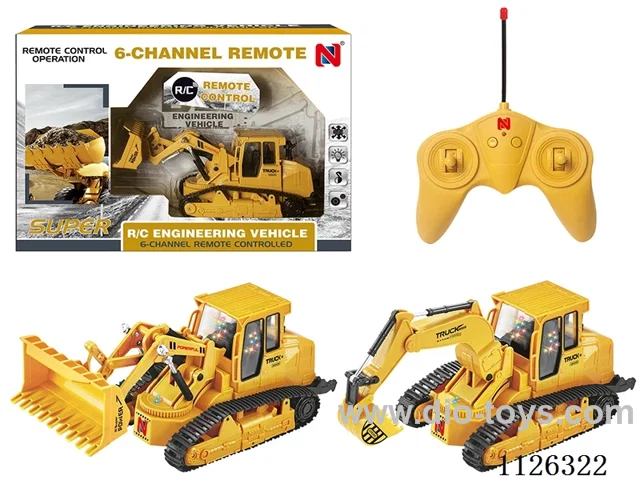 6 ch rc crawler engineering vehicle/excavator/bulldozer/forward/backward/left/right turn/cool light/robotic arm action