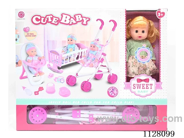 12-inch eco-friendly doll/plastic cart/chair/bed/accessories / 6-sound IC/ water urination function/pack 3*AG13 batteries