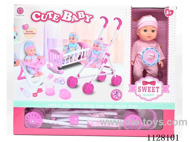 12-inch eco-friendly doll/plastic cart/chair/bed/accessories / 6-sound IC/ package 3*AG13 battery