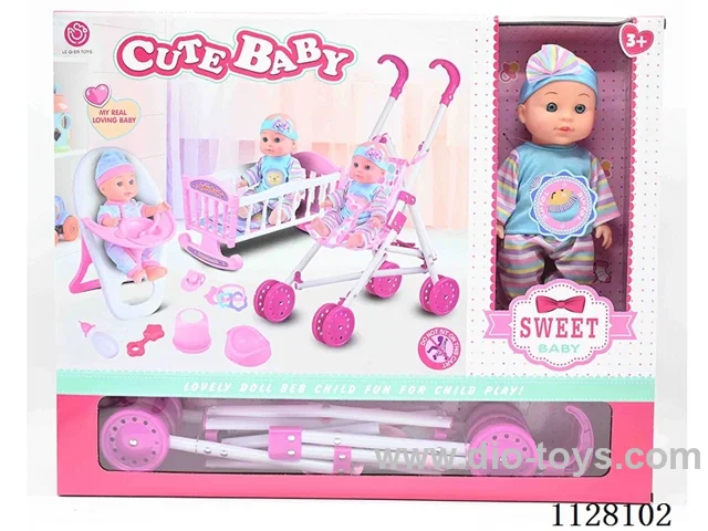 12-inch eco-friendly doll/plastic cart/chair/bed/accessories / 6-sound IC/ package 3*AG13 battery