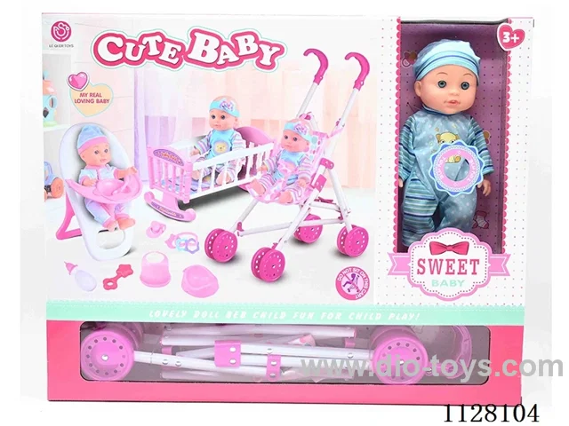 12-inch eco-friendly doll/plastic cart/chair/bed/accessories / 6-sound IC/ package 3*AG13 battery