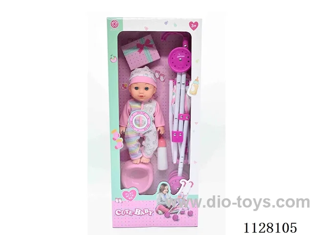 12-inch doll/Plastic cart/Accessories / 6-sound IC/ bag 3*AG13 battery (Environmentally friendly)
