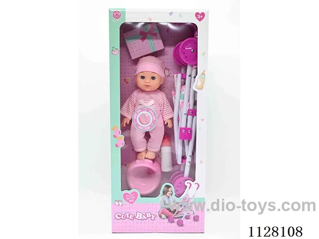 12-inch doll/Plastic cart/Accessories / 6-sound IC/ bag 3*AG13 battery (Environmentally friendly)