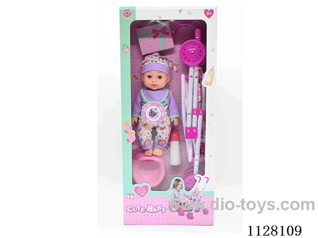 12-inch doll/Plastic cart/Accessories / 6-sound IC/ bag 3*AG13 battery (Environmentally friendly)
