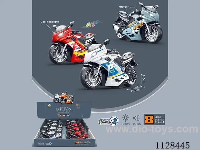 Flashing Inertia Police Car(8pcs)