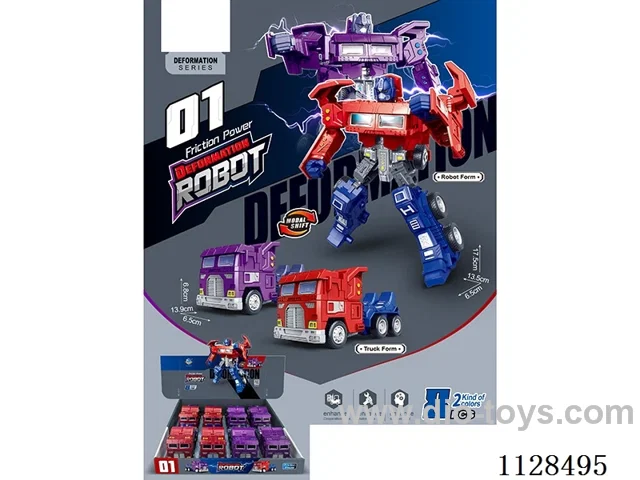 Simulation model inertia manual deformation truck war police (8pcs)