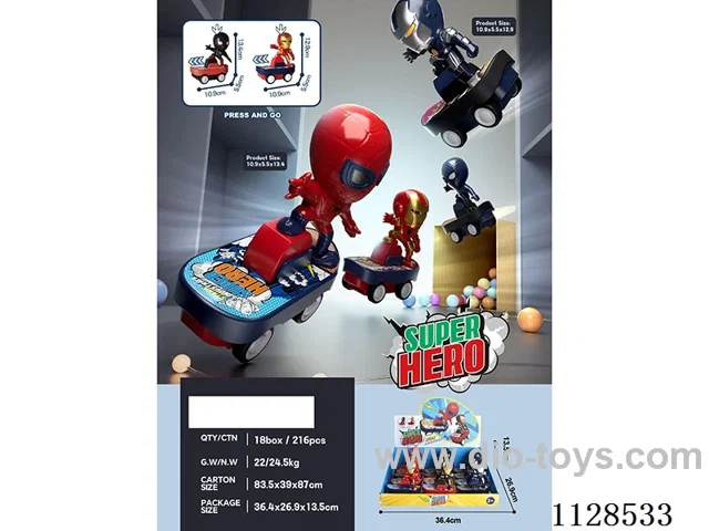 Superman Scooter (Cartoon Q cute shape, press the head power forward) (12PCS)