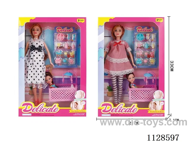 11.5″ Fashion Barbie with 5″ Little Kelly Maternity Set (2 Mixed)