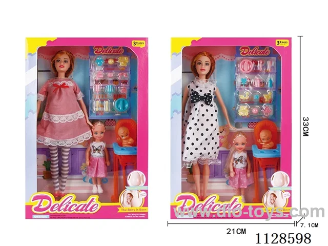 11.5″ Fashion Barbie with 5″ Little Kelly Maternity Set (2 Mixed)
