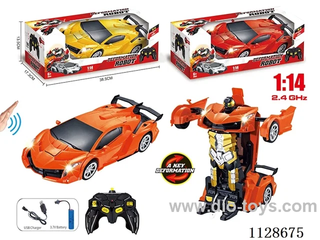 1:14/Standard 2.4G Lamborghini morphing induction RC car (with 3.7V500 mAh lithium battery pack, remote control 2 AA not included, USB charging cable)