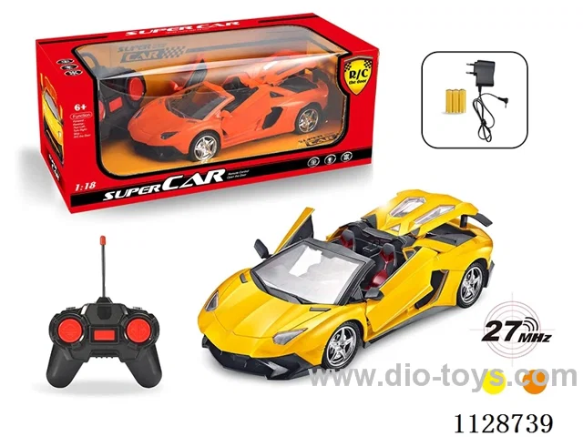 1:18 Lamborghini convertible RC car opening three doors (with horn remote control, charger, rechargeable battery)