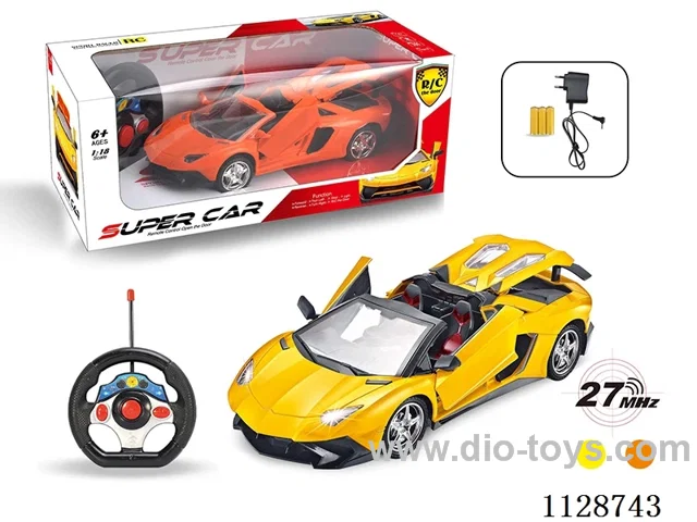 1:18 Lamborghini convertible RC car opening three doors (with small steering wheel remote control, charger, rechargeable battery)