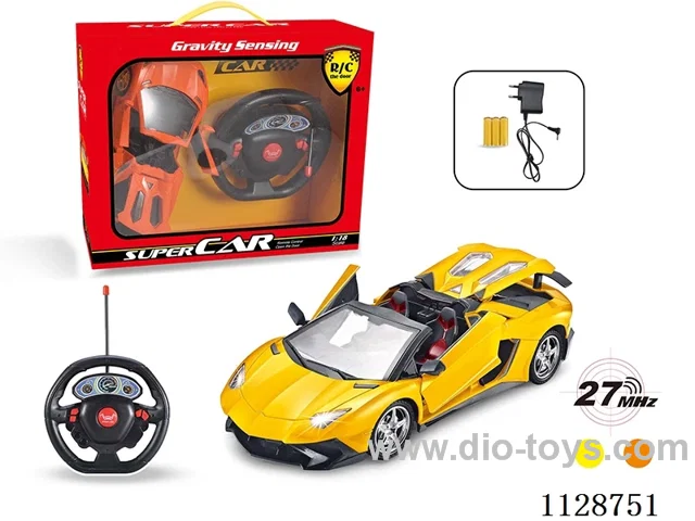 1:18 Lamborghini convertible RC car open three doors (with big steering wheel remote control, charger, rechargeable battery)