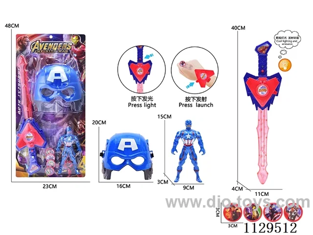 Captain America + Flash Launcher Sword + Mask