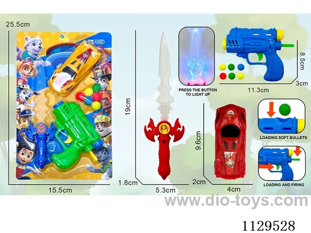 Dog Patrol Flash Sword + Pong Gun + Car