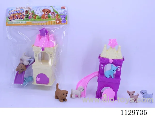 5 Puppy Slide Castle Set