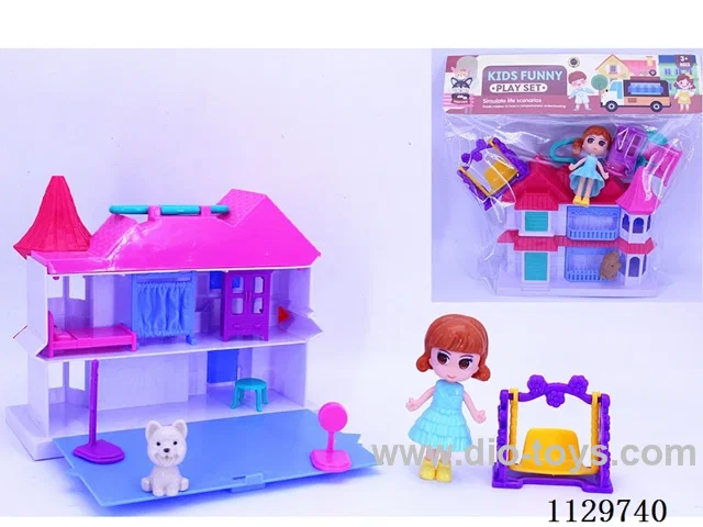 Girls Handheld Flip Top Cottage Set (Puppy Swing Furniture)