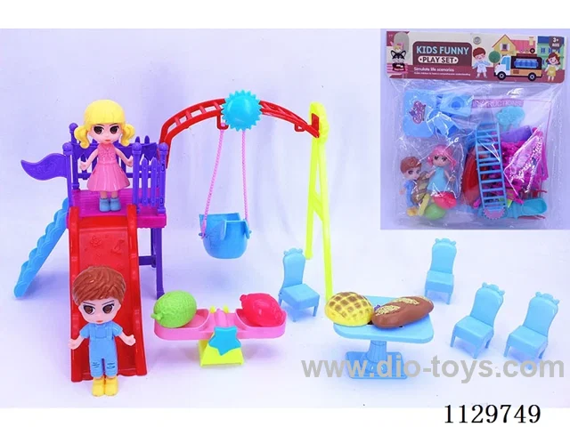 Boys and Girls Swing Slide Table and Chairs Snack Set