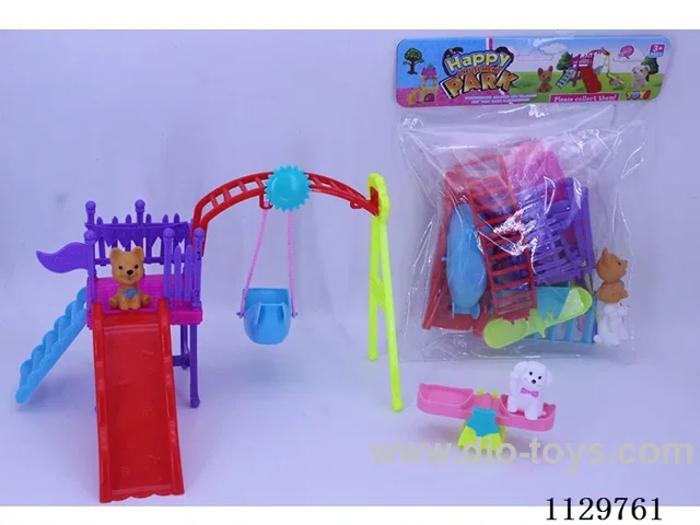 2 Puppy Swing Slide Set