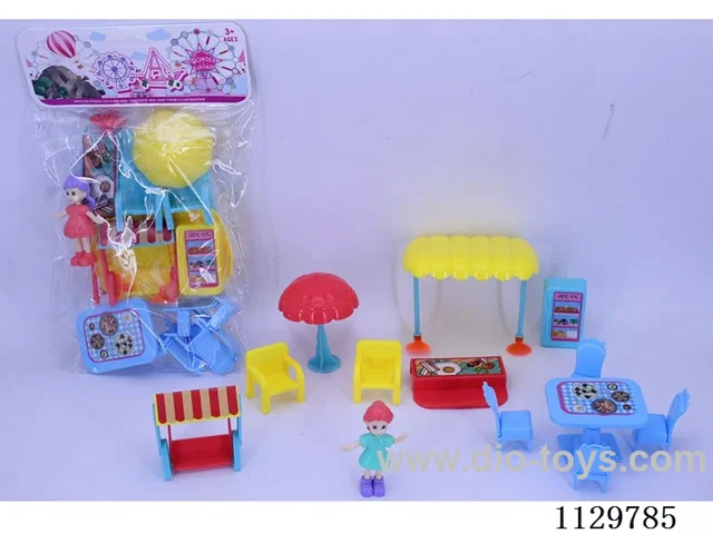 Little Girl Gourmet Food Stall Table Scene Set (2 Girls Mixed)