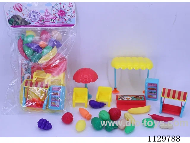 Fruit & Vegetable Stall Play House Set (16PCS Food)