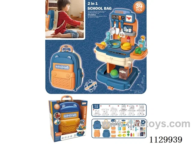 2 in 1 Cutlery Bag Blue 34PCS