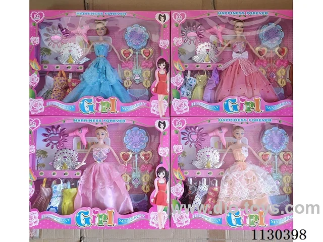 11 inch solid Barbie with deluxe accessories (clothes and hairstyle variety of multi-coloured mixed)