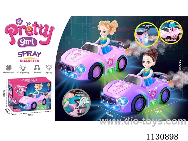 B/O gimbal Barbie Princess W L/M/spray 3*AA (not included)