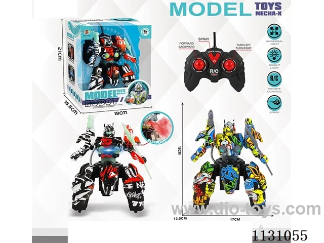5ch 27MHZ rc robot with spray not included battery 2 colors