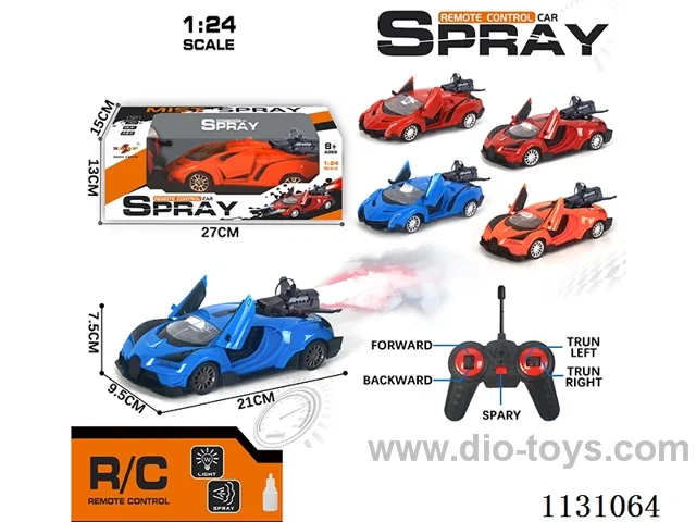 1:24 27MHZ rc car with light/spray not included battery(2 models mixed)